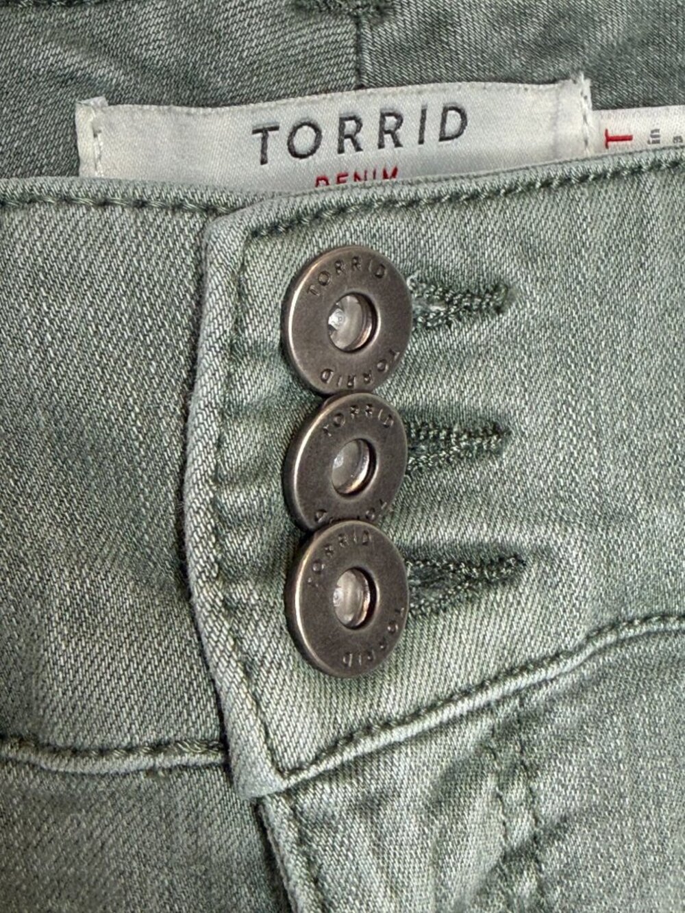 Torrid Jegging Jeans Womens 18R Green Zip Pocket Stretch Skinny High Rise - Picture 6 of 14